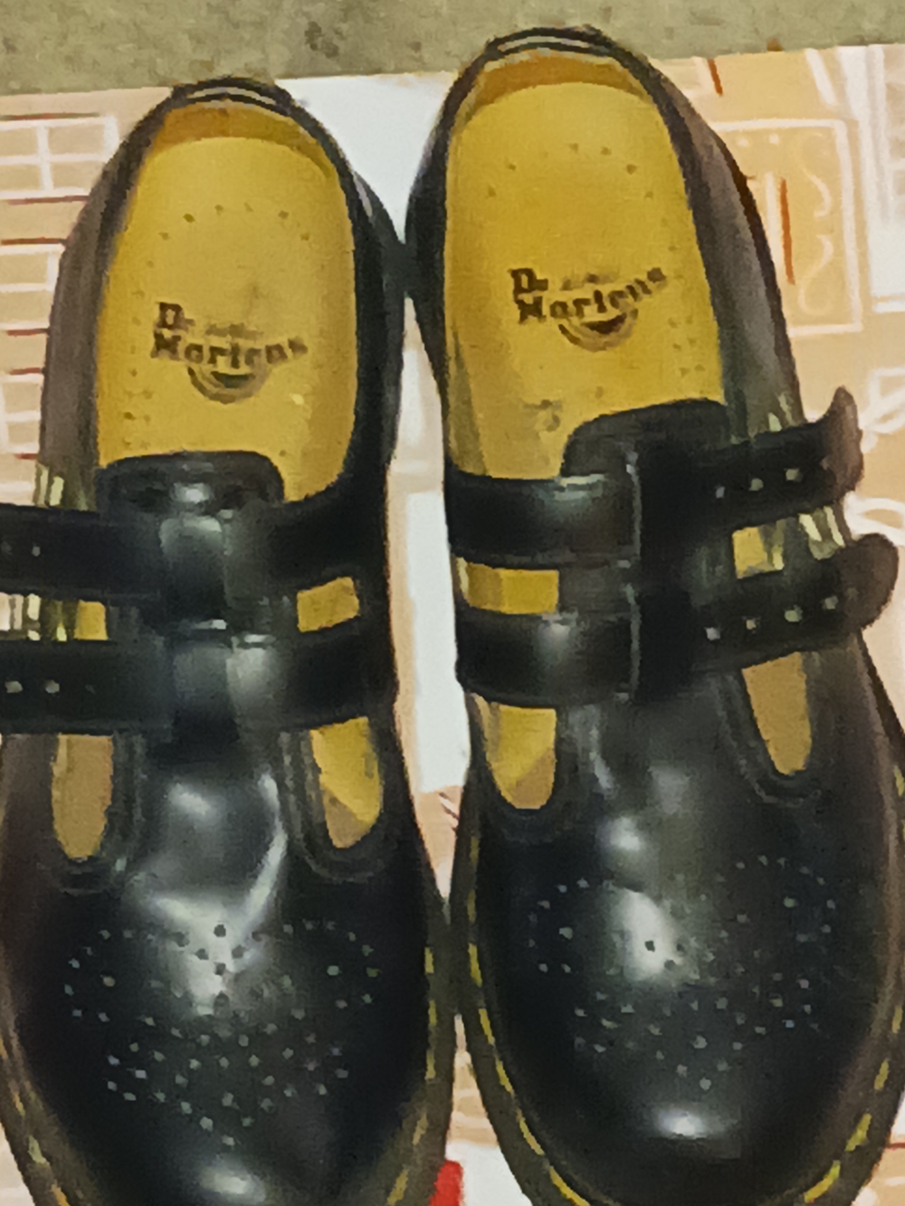 Dr. Martens Kids Black Double-Strap T-Bar Shoes